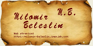 Milomir Beleslin vizit kartica